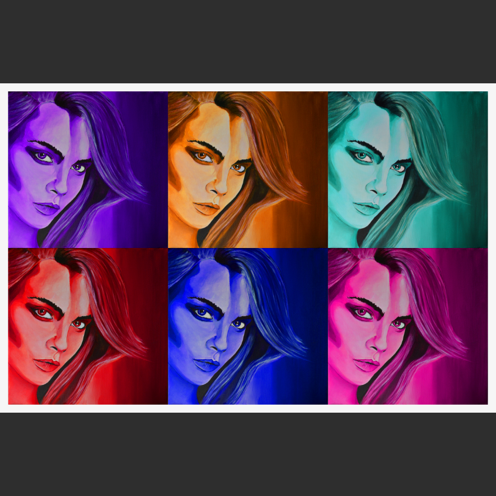 Six Cara Delevingne's (Limited edition Giclée print)
